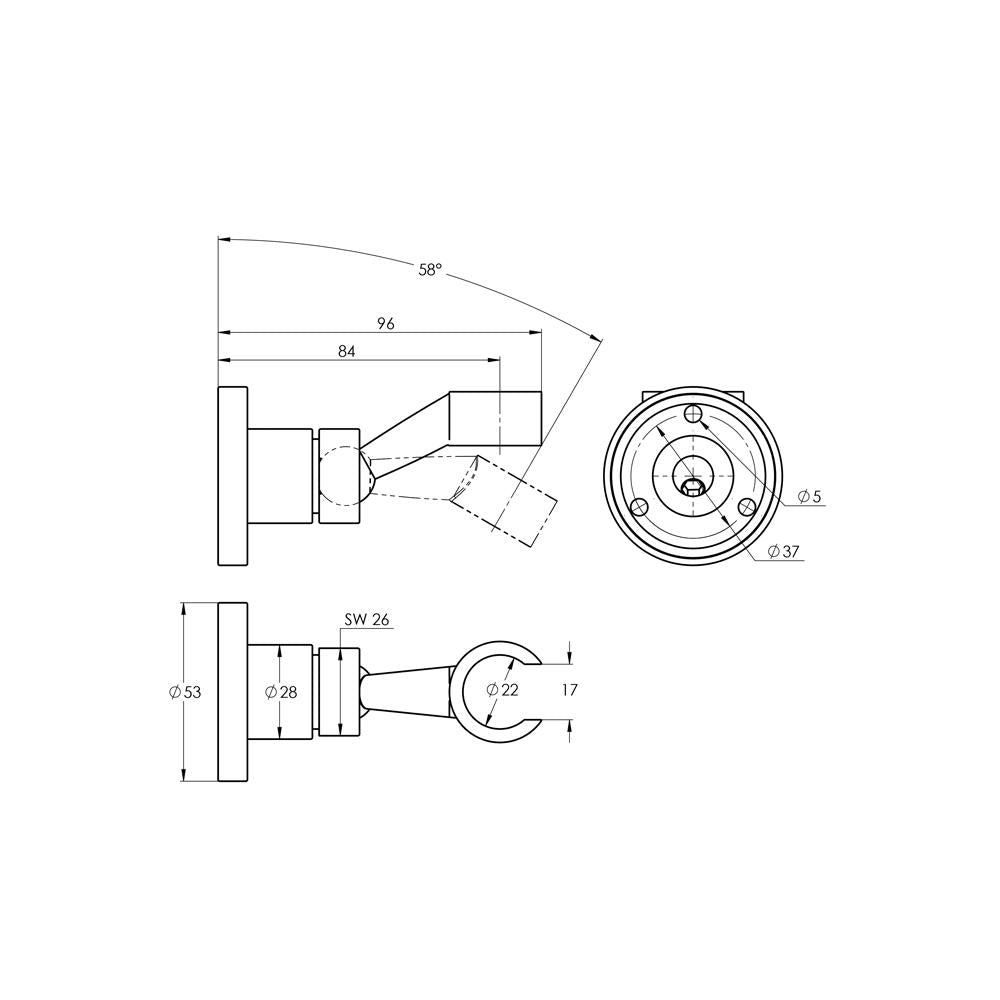 Treos Brause Wandhalter Serie 190