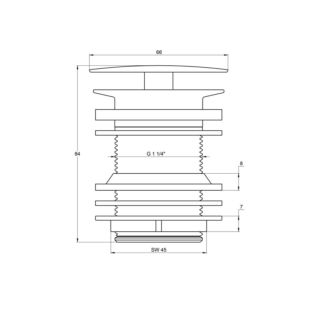 Treos Schaftventil 1 ¼'' Black