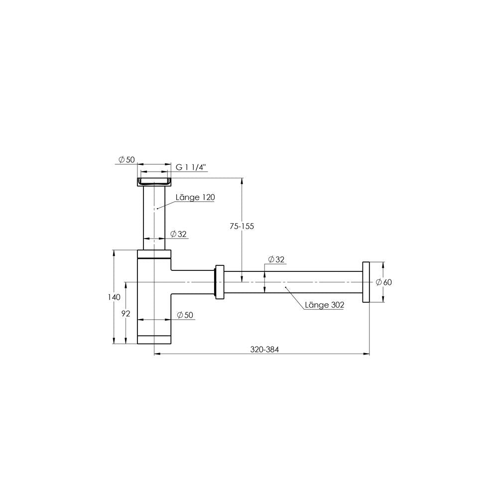 Treos Design-Siphon 1 ¼ Black